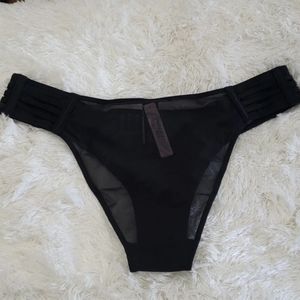 Victoria's Secret Mesh Cheekini Panty in Black